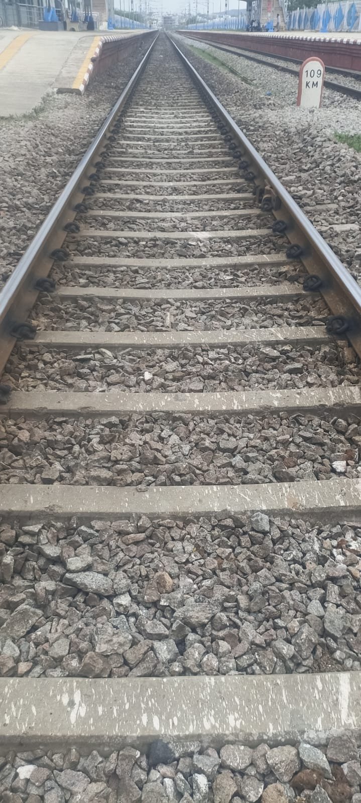 Railway track — 109 KM marker